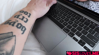 Stepbro catching his stepsis watching porn