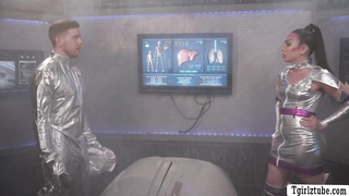 Shemale astronaut gets ass fucked in the spaceship