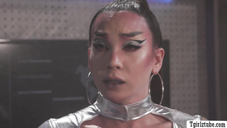 Shemale astronaut gets ass fucked in the spaceship