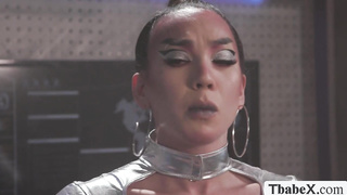 Tranny babe astronaut ass fucked in the spaceship