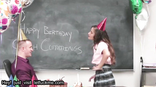 creampie [censored] teen with braces fucked by coach on his birthday