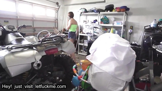 anal natural teen gets fucked in garage by big dick step-bro