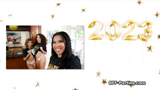 Gfs in sparkly dress demand cock on NYE