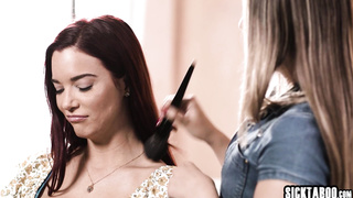 Makeup and pussy licking by hot teen