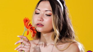 Cute Asian teen posing in sexy lingerie