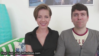 cumshot short hair swinger wife cuckold sex