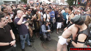 Tied in ropes, pissed and fucked in public!