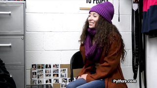 Curly Latina suspect sucks officers cock