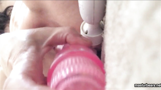 Japanense Machika cums loud with DP dildo