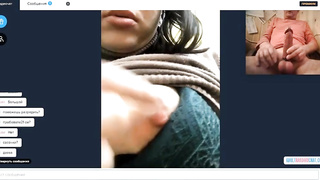 Hot brunette showing me hot nipples