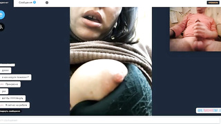 Hot brunette showing me hot nipples