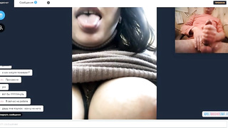 Hot brunette showing me hot nipples