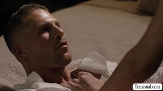 Blonde shemale Gracie Jane analed by her lover