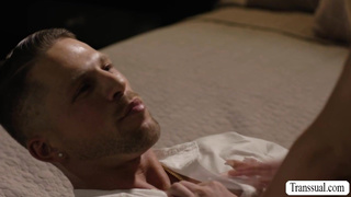 Blonde shemale Gracie Jane analed by her lover