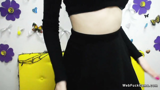 Amateur babe flashing part of tits on webcam show