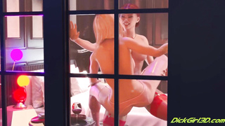 Huge Cock Horny FUTA Fucks Blonde MILF