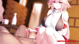 Beautiful Pink Haired Busty Girl 3D HENTAI