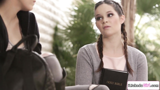 Lesbian babe masturbating teen stepsis 2