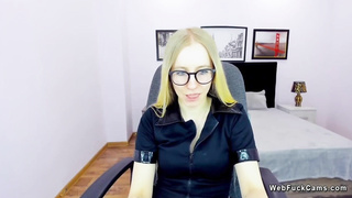 Small tits amateur blonde beauty on webcam