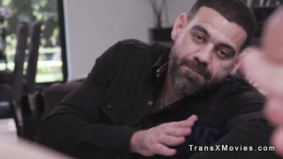 Big cock gorgeous tranny anal fucked by huge cock