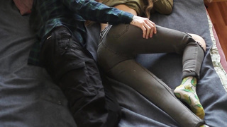 Hot Babe Sex With Huge Dick Pants Pulled Down