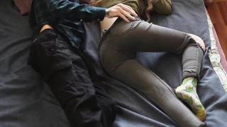 Hot Babe Sex With Huge Dick Pants Pulled Down