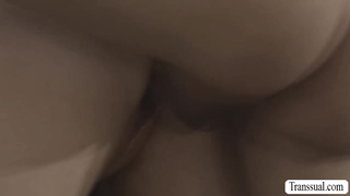 TS beauty Zariah Aura fucks Leanna Lovings pussy