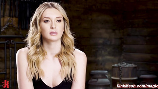 Blonde locked against the wall and fingered