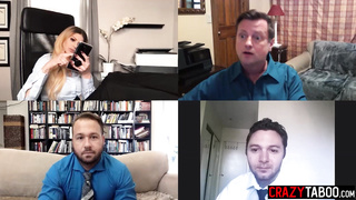 MILF solo fuck during video conference