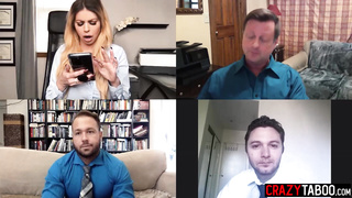 MILF solo fuck during video conference