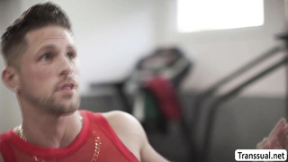 Awful Trans lets friend watch while riding cock