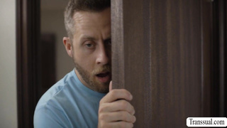 TS Tori Easton flaunts her ass in front of friend