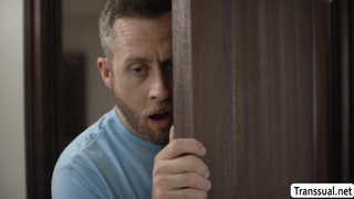 Tgirl Tori Easton flaunts her ass in front of friend