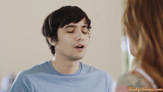 sing stepson showing her big tits and giving blowjob