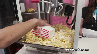 Getting soda and pussy from naughty waitresses