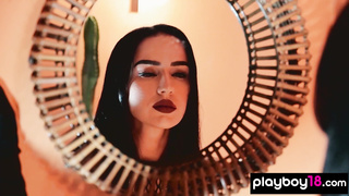 Mistress teasing in hot leather lingerie