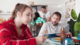 The two cheaters fuck all over the kitchen