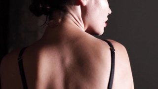 Small tits MILF model posing in lingerie