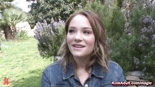 Busty bound babe fucked in trashy bar in public