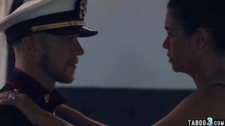 Stepson consoling his asian MILF stepmom