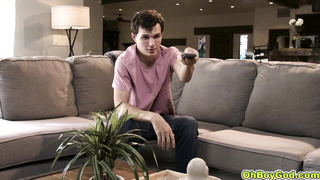 Josh is in the living room with his stepmom