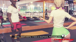 Blonde 3D Hottie BBC Gym Animation