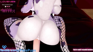 Furry Girl Uses  Fuck Machine & CUMS (VR VTuber)
