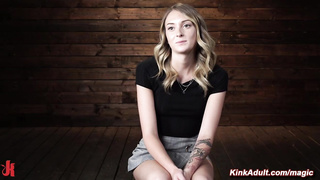 Blonde takes a fucking machine and Hitachi