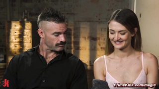 Bound slave flogged and rough fucked by big cock