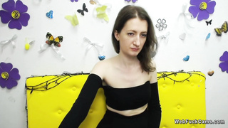 Amateur babe flashes ass and tits on webcam show