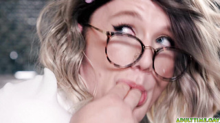 Cute nerdy femboy gets his ass drilled hard