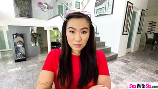 Asian stepsis begs stepbro to fuck her