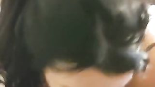 Milky Female Inhales Chocolate-Colored Beef Whistle and Licks Asshole Caboose