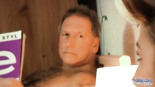 Daughter-In-Law pummeling her elderly enormous father